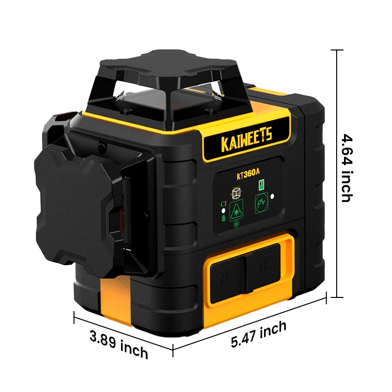 Laser Level 3D Cross Line Self Leveling - 3Dクロスライン式自動水平調整ツール KT360A、360 ° グリーンビーム式三平面レーザー水平器