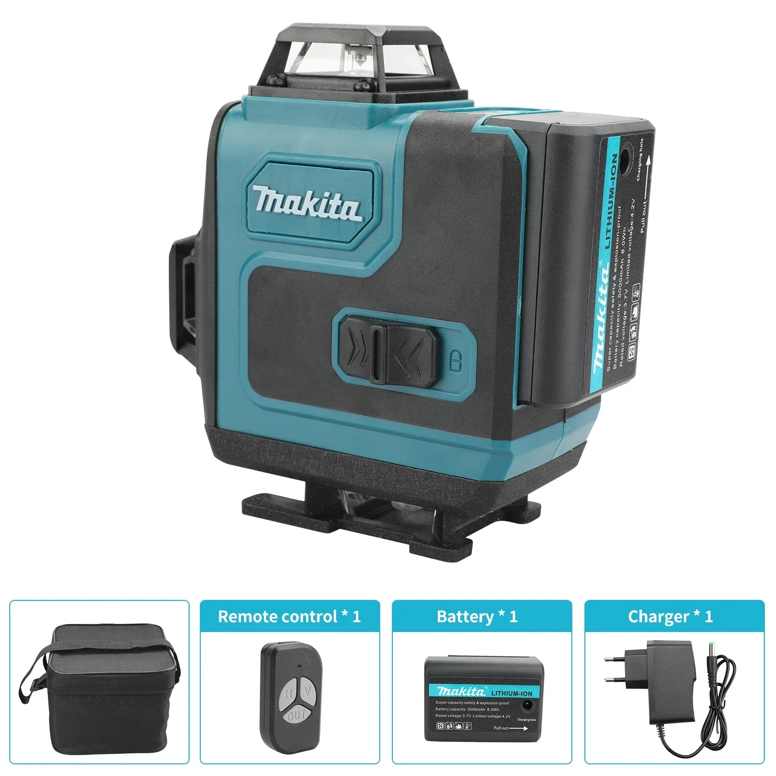 Laser Level With Receiver Detector - SK701 高精度16ラインレーザーレベル、緑色レーザー、360度対応 ° リモコン操作による高精度な壁掛け式ポータブルツール