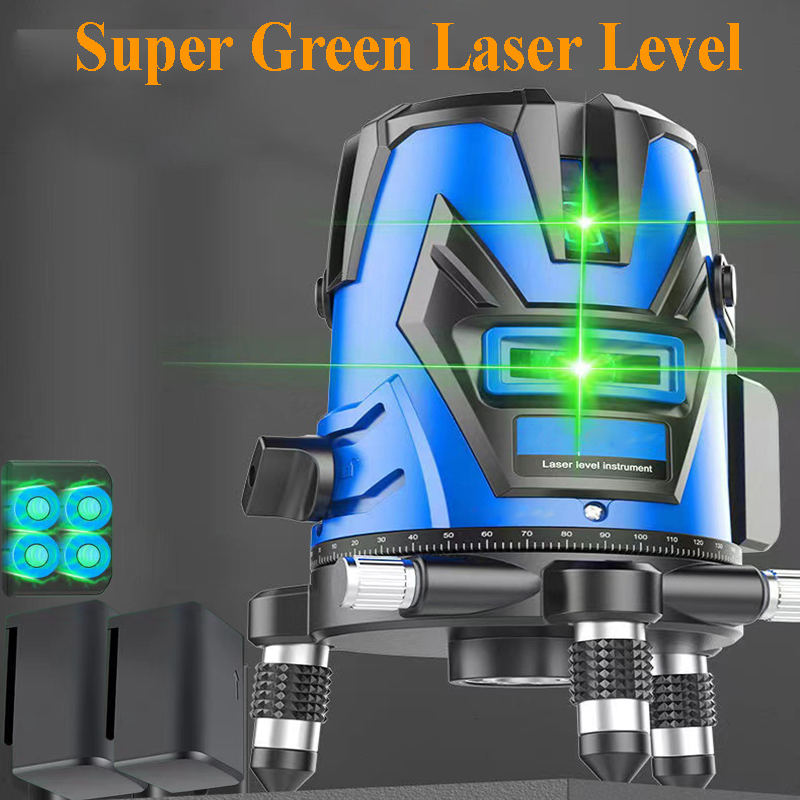 Laser Level Outdoor Bright Green - CUPBTNA 屋外レーザーレベル,5ライン,6ポイント,高精度,水平および垂直,360 °,セルフレベリング,グリーン,建設ツール