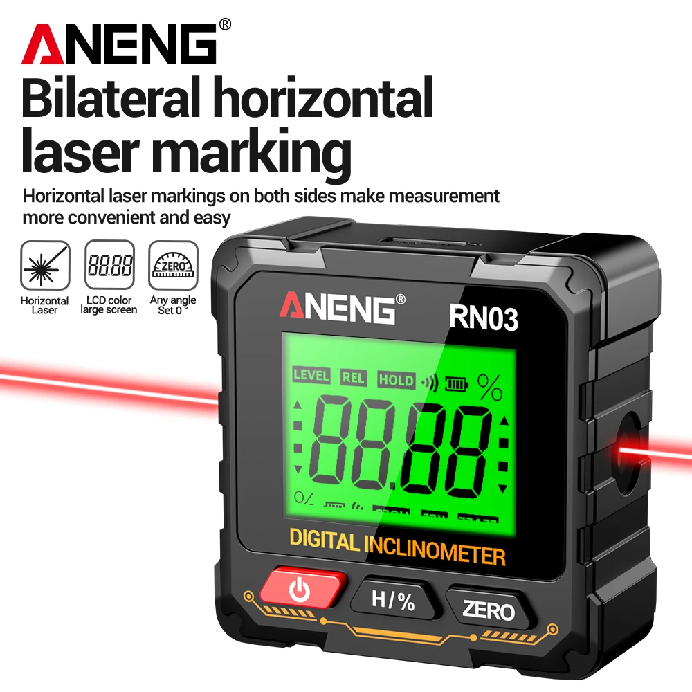 Laser Level Rechargeable Usb - 磁気式デジタル角度測定器 ANENG RN03 レーザー傾斜計 充電式USB角度計 水平器