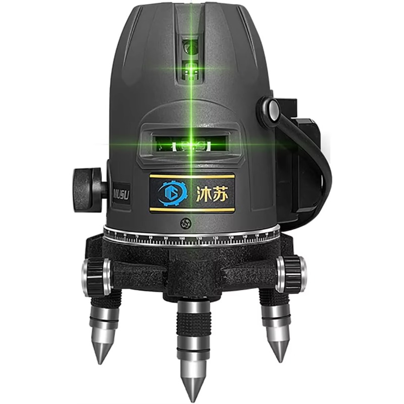 Laser Level Outdoor Bright Green - (屋外用超高輝度) 5ラインレーザーレベル 360°自動水平調整 精密クロスラインレベルツール グリーンビーム 360°