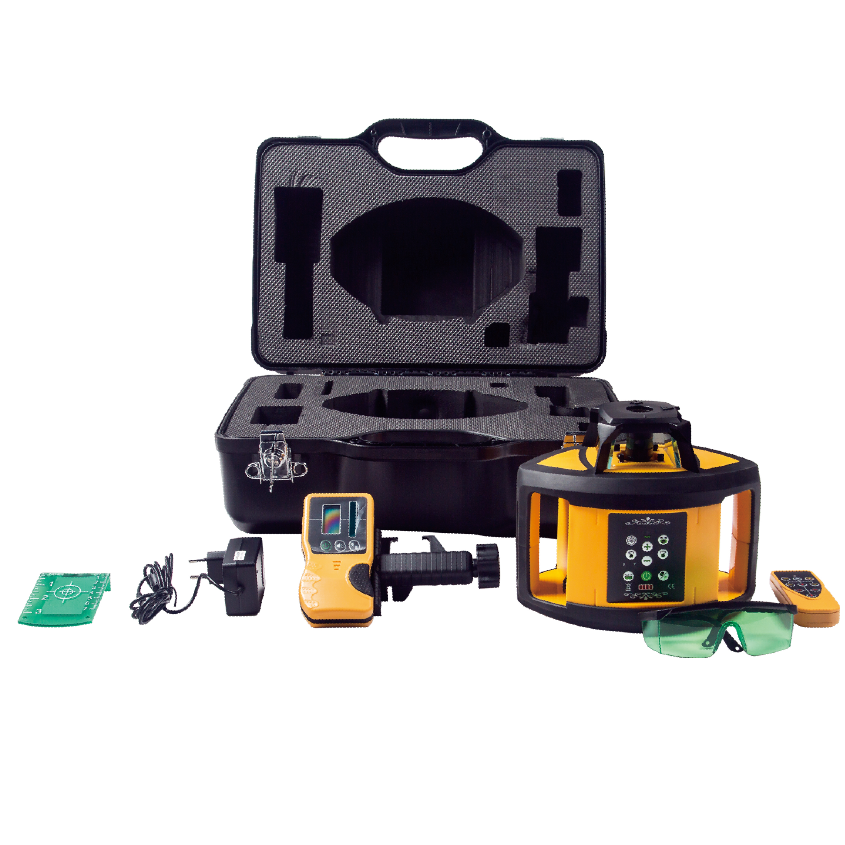 Rotary Laser Level 500M Range - Heipoe HP2010G グリーンビームセルフレベリング回転レーザー 500 メートル範囲ロータリーレーザーレベル LCD