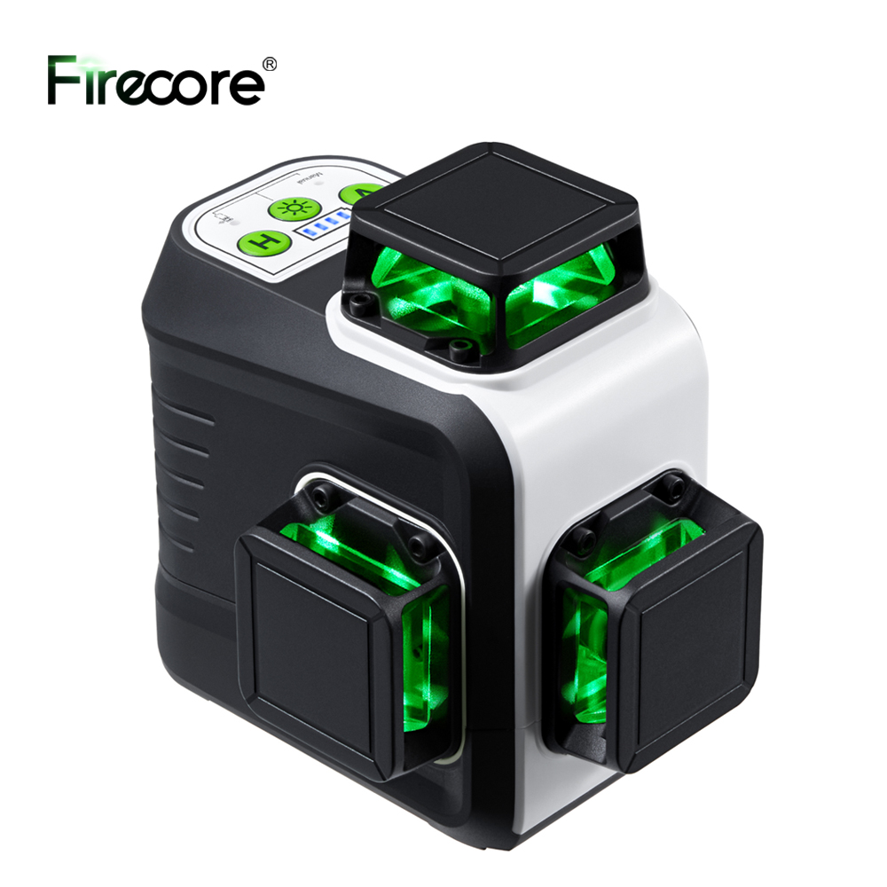 Cross Line Laser 360 Degree - Firecore-グリーン3Dレーザーレベル360, 12ライン,セルフレベリング,水平および垂直クロスライン,非常に強力なツール,g50