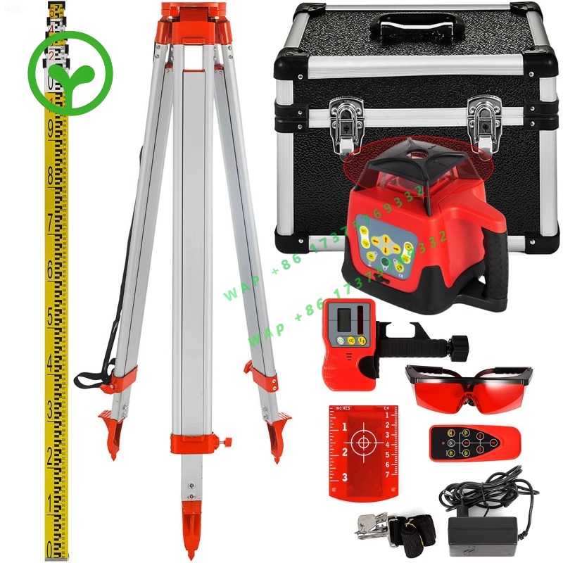 Rotary Laser Level 500M Range - 【プレミアム】ロータリーレーザーレベル グリーン/レッドビームキット、自動水平調整機能付き、測定範囲250/500m、垂直水平スキャン測定ツール