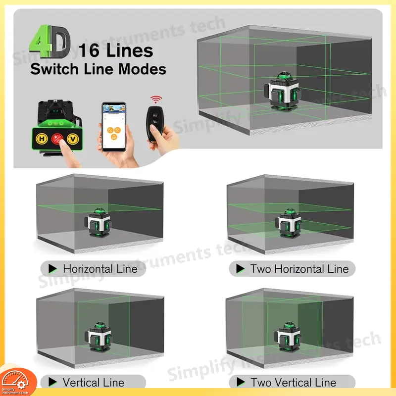 16 ラインレーザーレベル APP リモコン付き 360 度 - Cross Line Laser 360 Degree のレビューと価格