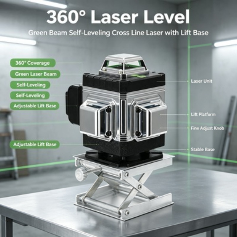 6ライングリーンレーザーレベル3D壁掛け高精度自動水平調整屋 - Laser Level Outdoor Bright Green のレビューと価格