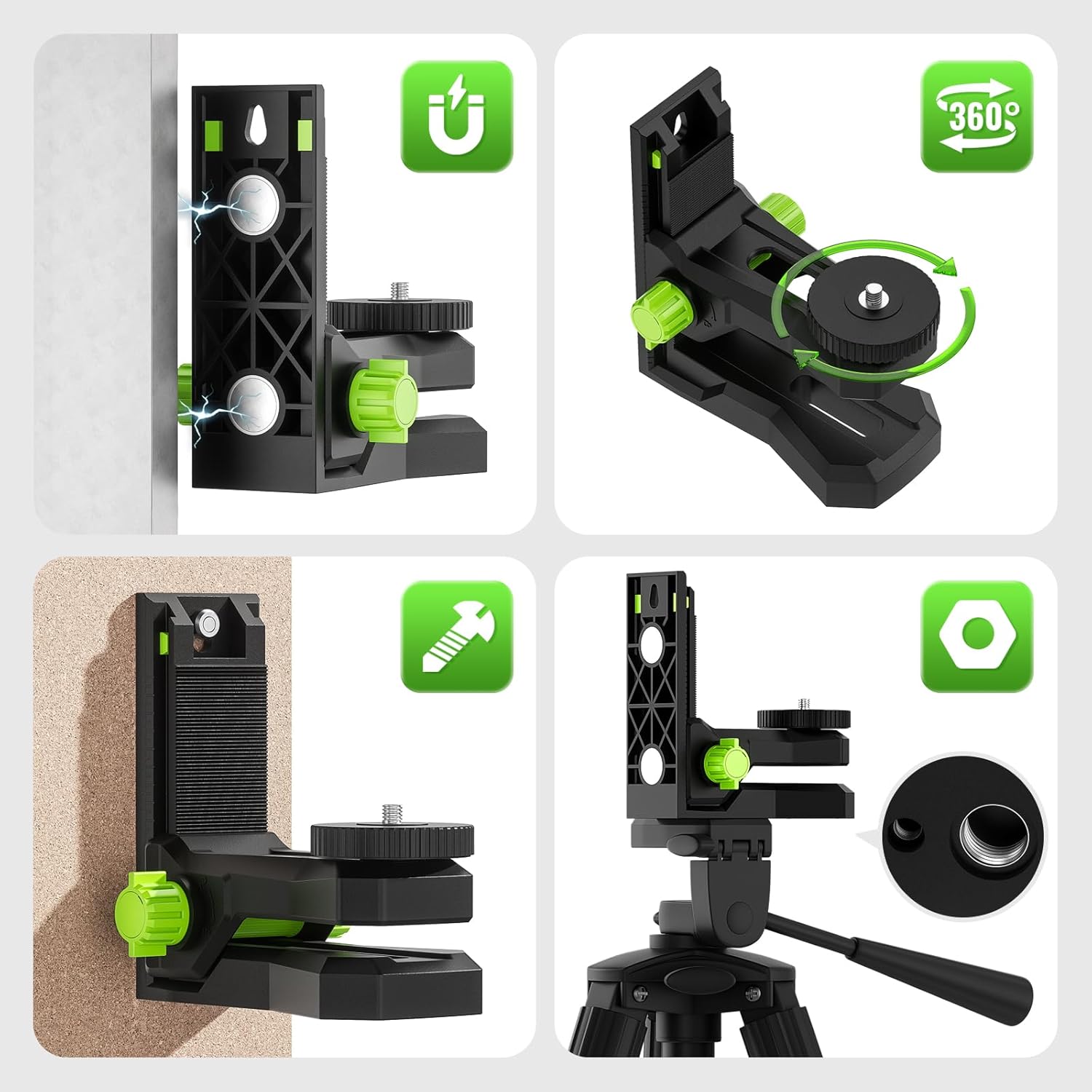 Huepar PV12 ラインおよびポイントレーザーレベル用 - Line Laser Level Magnetic Bracket のレビューと価格