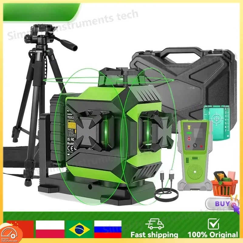 12ライン3Dレーザーレベルセルフレベリングクロスライングリ - Laser Level 3D Cross Line Self Leveling のレビューと価格