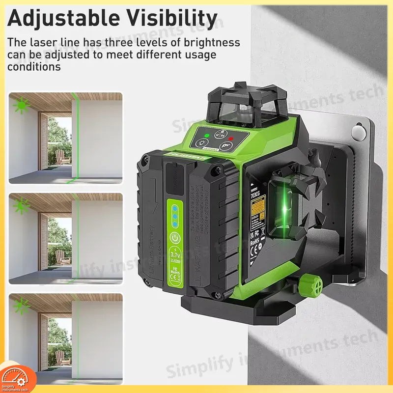 12ライン3Dレーザーレベルセルフレベリングクロスライングリ - Laser Level 3D Cross Line Self Leveling のレビューと価格