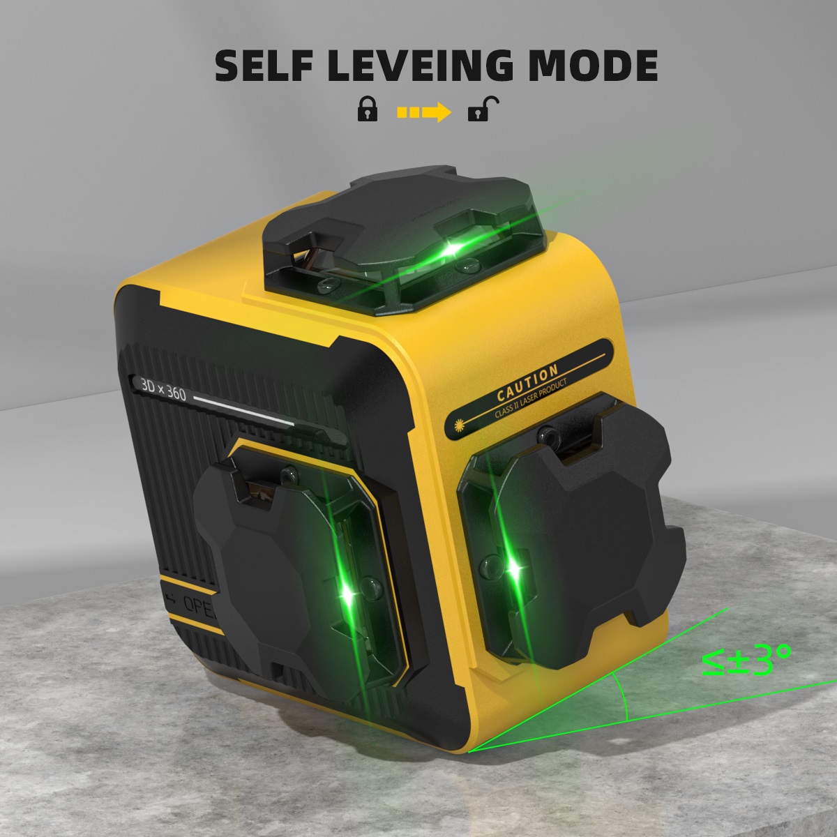 M03CG ミニデジタルスピリットレーザーレベル 12ライン - Laser Level 3D Cross Line Self Leveling のレビューと価格