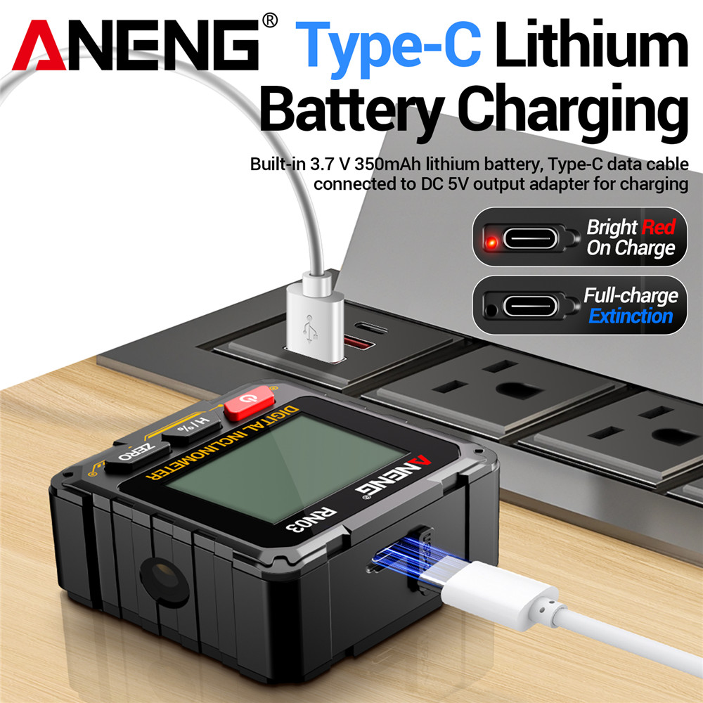 磁気デジタル角度計 ANENG RN03 レーザー傾斜計 充 - Laser Level Rechargeable Usb のレビューと価格