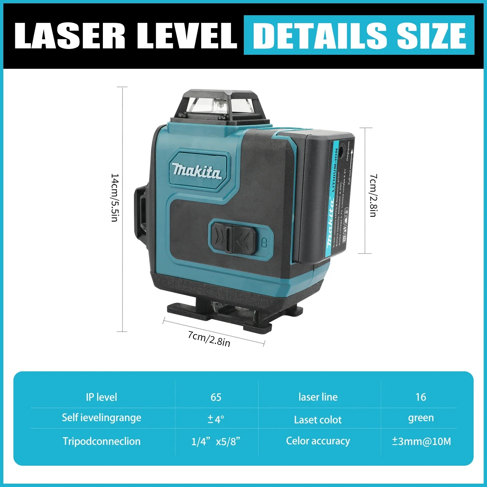 SK701 高精度16ラインレーザーレベル、緑色レーザー、3 - Laser Level With Receiver Detector のレビューと価格