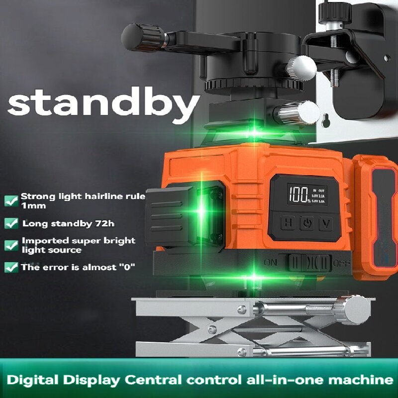 12ライン グリーンレーザーレベル 360 °   自動水平 - Laser Level Outdoor Bright Green のレビューと価格