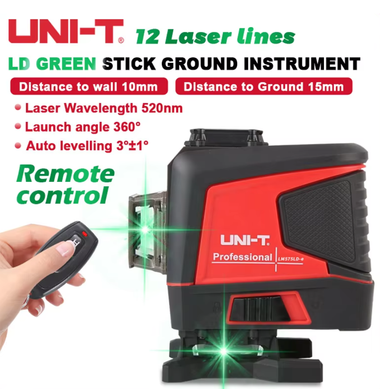 UNI-T LM575LD-e 3D 12ライン グリーンレ - Laser Level 3D Cross Line Self Leveling のレビューと価格