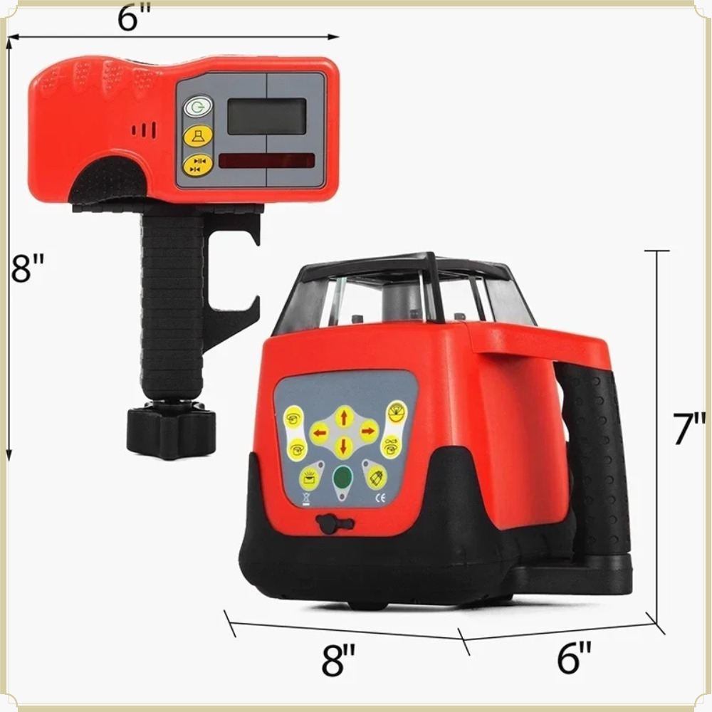 360 °   赤色回転レーザーレベル セルフレベリング 5 - Rotary Laser Level 500M Range のレビューと価格