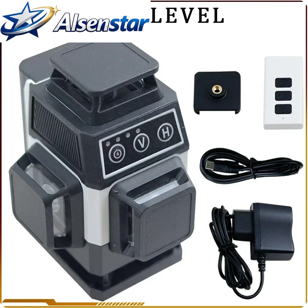 16ライン レーザーレベル 4D 自動水平調整機能付き レー - Laser Level 4D 16 Line Green のレビューと価格
