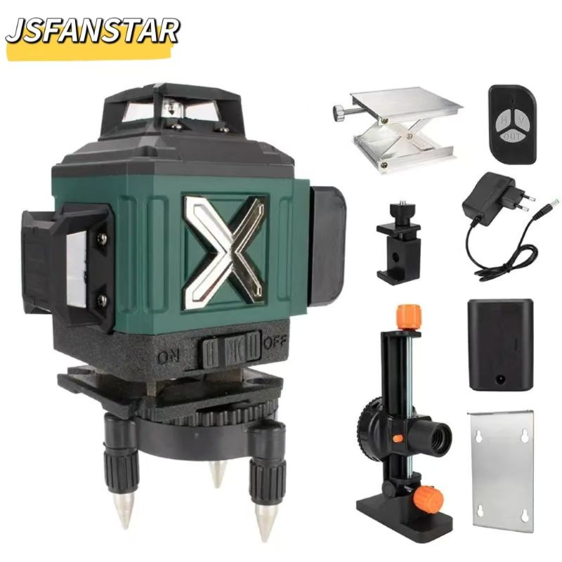ATV4in1バッテリー駆動調整可能自動回転グリーン16ライ - Laser Level 4D 16 Line Green のレビューと価格