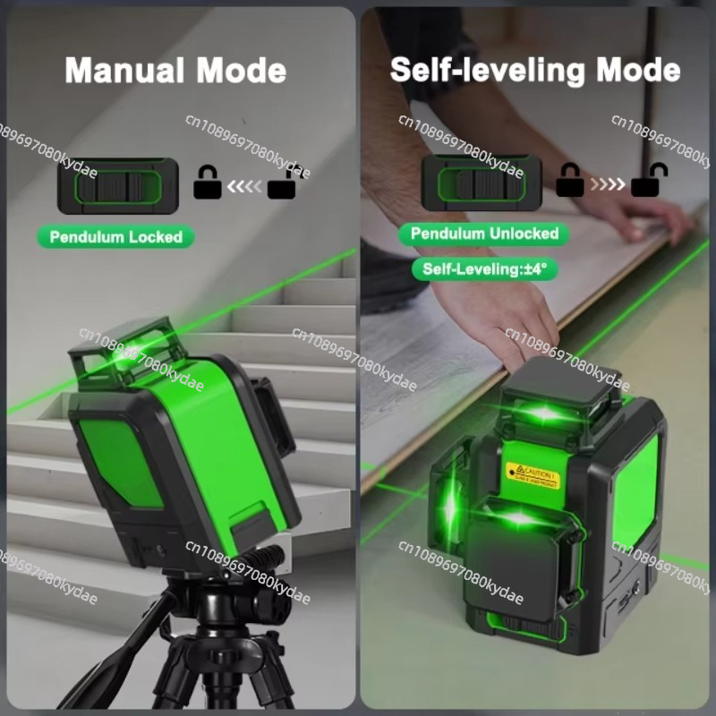360グリーンラインレーザーレベルIP54防水グリーン自動携 - Green Beam Laser Level 12 Line のレビューと価格