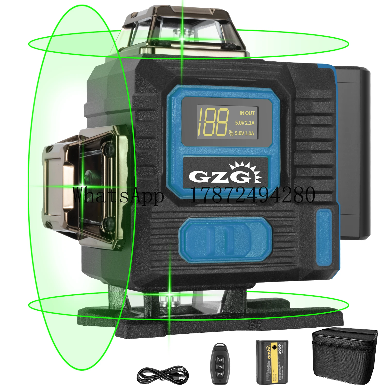 G16 4D 16ラインレーザーレベル、イエロー/ブラック、 - Laser Level Rechargeable Usb のレビューと価格