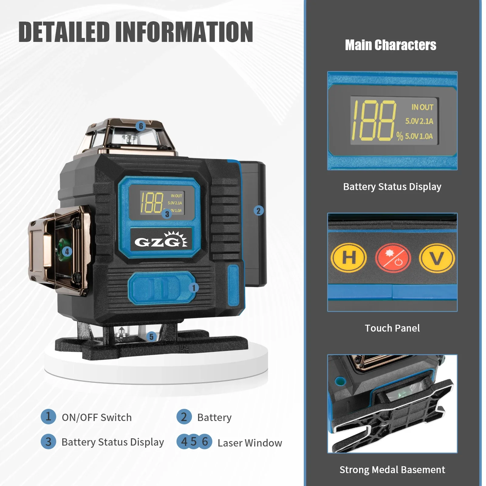 G16 4D 16ラインレーザーレベル、イエロー/ブラック、 - Laser Level Rechargeable Usb のレビューと価格