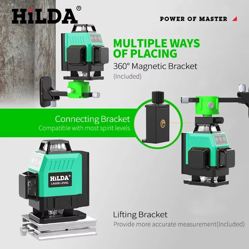 HILDA 12/16ライン グリーンレーザーレベル 自動水 - Green Beam Laser Level 12 Line のレビューと価格
