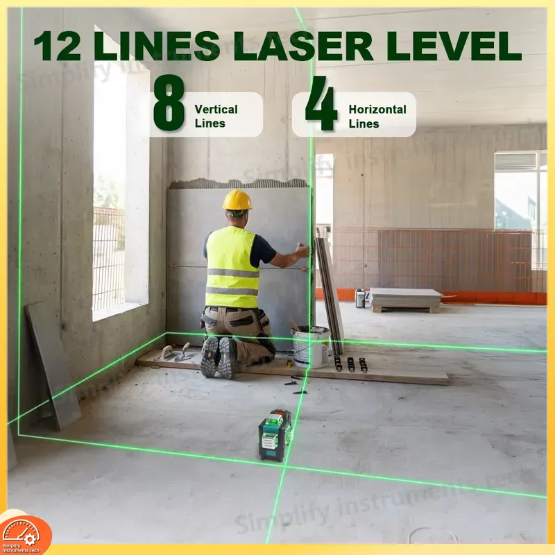 12ライン3D自動水平調整レーザーレベル（360度） °   - Laser Level 3D Cross Line Self Leveling のレビューと価格