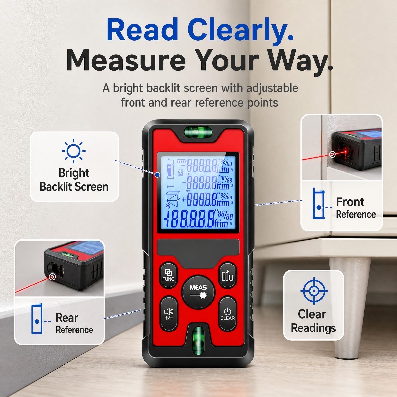 120Mレーザー距離計 USB-C充電式レーザー距離計 バッ - Laser Level Rechargeable Usb のレビューと価格