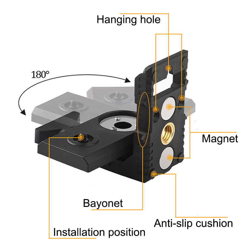 取り付けブラケットインターフェース赤外線レベルハングウォール - Line Laser Level Magnetic Bracket のレビューと価格
