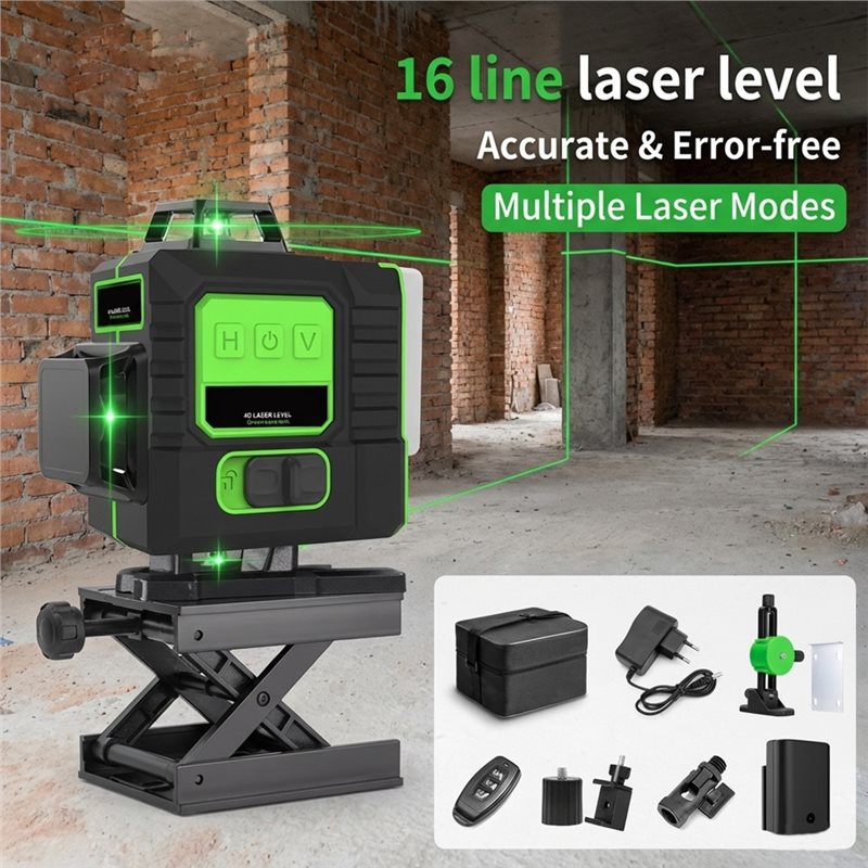 AB66-超明るい12ライングリーンレーザーレベル360 ° - Laser Level Outdoor Bright Green のレビューと価格