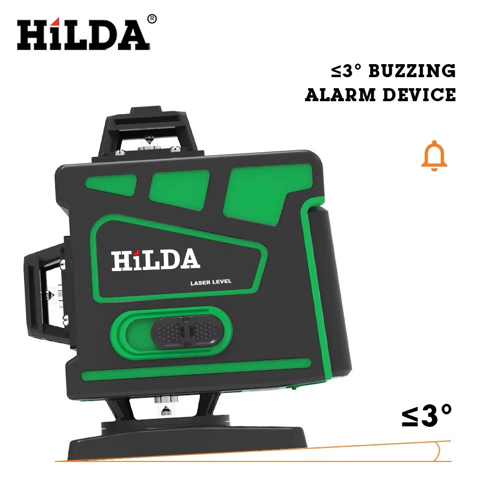 HILDA 16/12 ライン超強力 4D/3D レーザーレ - Green Beam Laser Level 12 Line のレビューと価格
