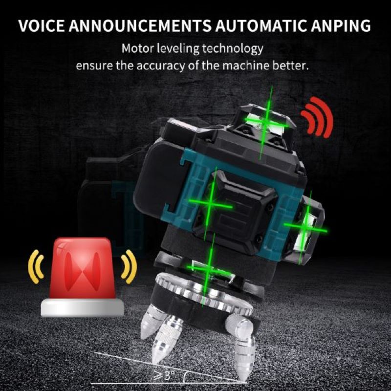 デジタル16ライン4Dグリーン卸売レーザーレベル自動水平調整 - Laser Level 4D 16 Line Green のレビューと価格