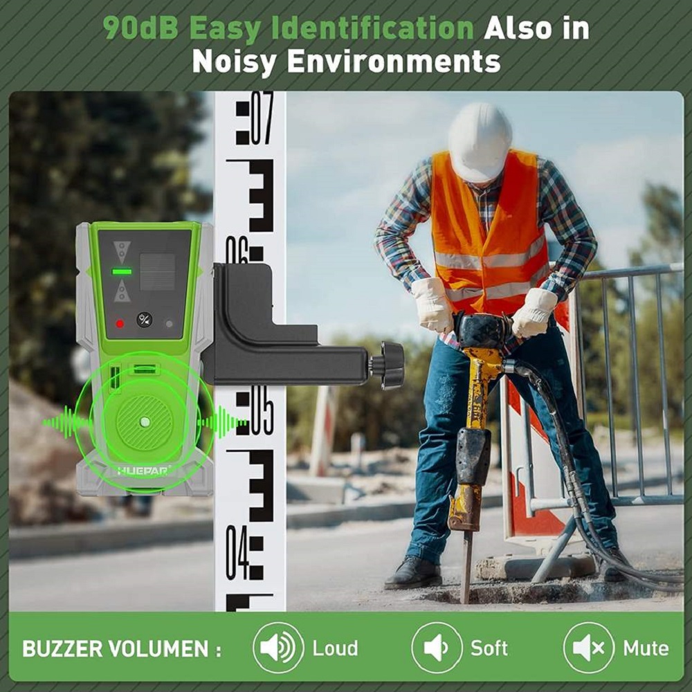 Huepar レーザーレベル受信機検出器、パルスライン付き電 - Laser Level With Receiver Detector のレビューと価格