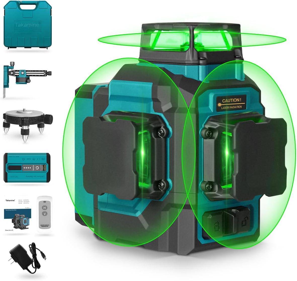 3x360用 °   12ライン自動水平調整グリーンレーザー - Laser Level 3D Cross Line Self Leveling のレビューと価格