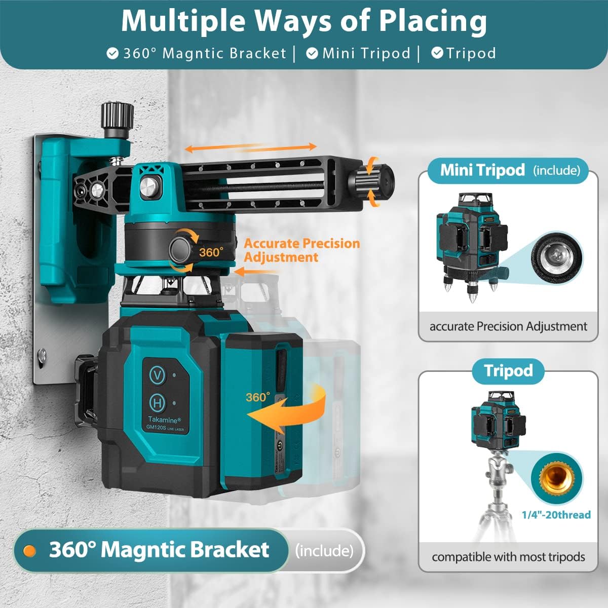 3x360用 °   12ライン自動水平調整グリーンレーザー - Laser Level 3D Cross Line Self Leveling のレビューと価格