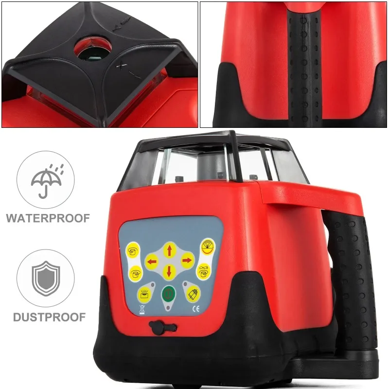 【プレミアム】ロータリーレーザーレベル グリーン/レッドビー - Rotary Laser Level 500M Range のレビューと価格